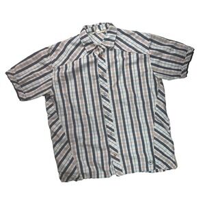 Madsoul Shirt Mens XL Multicolor‎ Plaid Short Sleeve Button Up Casual Summer